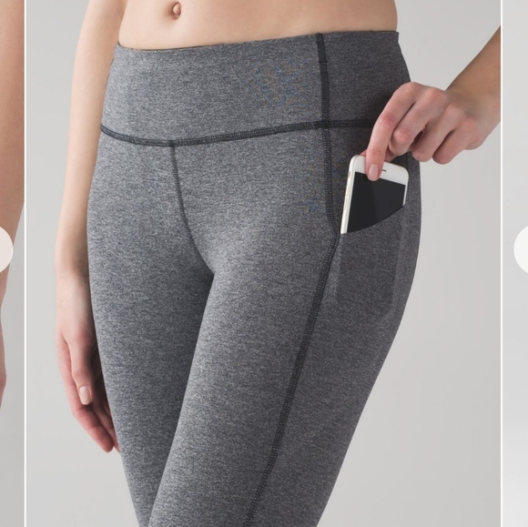 Lululemon Pace Rival Crop *22" Heathered Black / Black - Picture 6 of 16